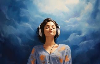 femme écoute musique